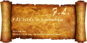 Fábián Leonetta névjegykártya